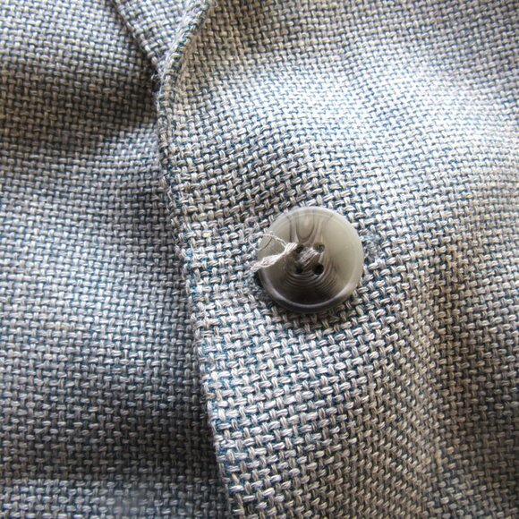 Joseph Abboud Blue Wool / Linen Blend Size 52 Regular, Double Vent, Lined  E399 - Picture 12 of 12